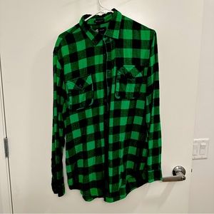 Men’s Large green & black flannel